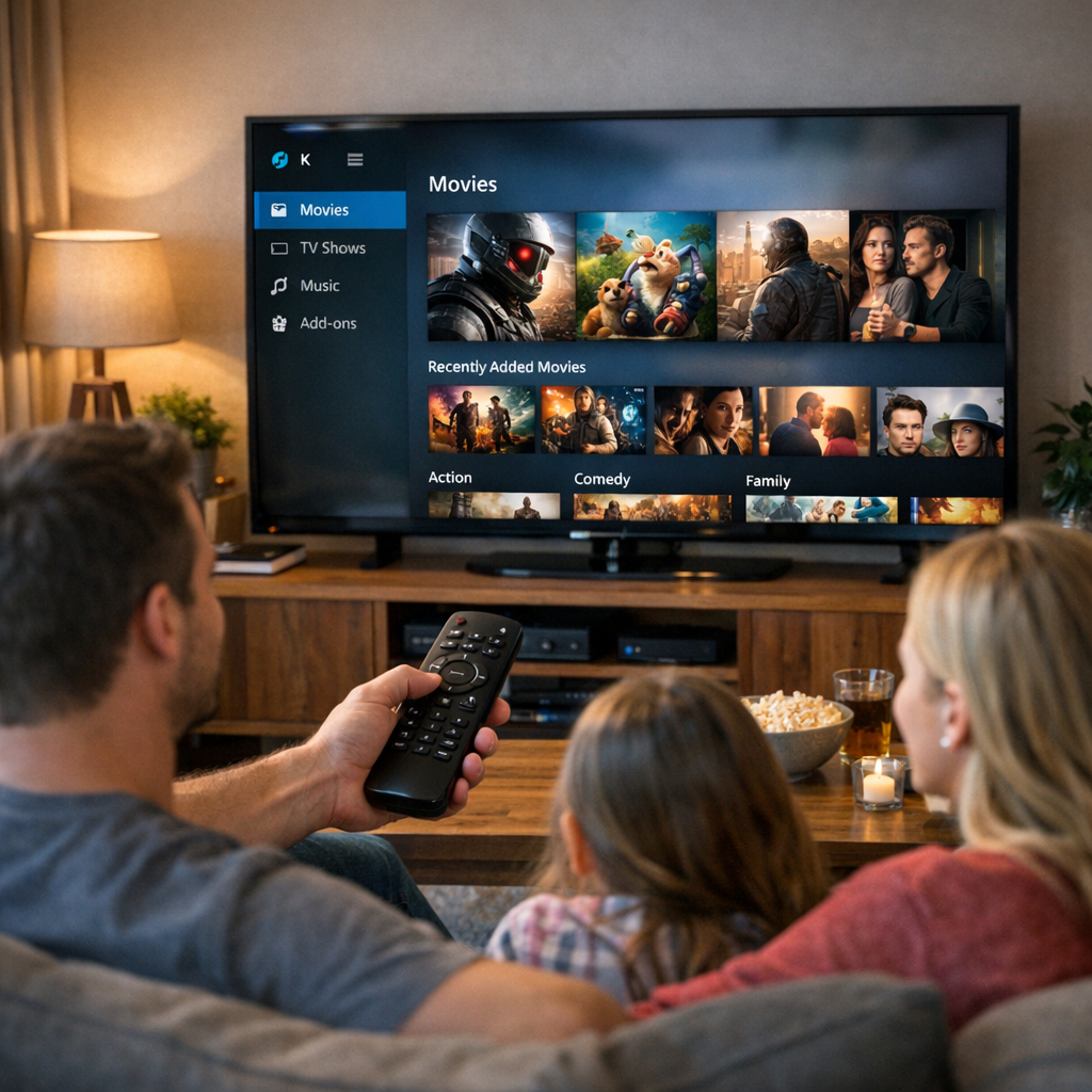 User enjoying Kodi streaming experience