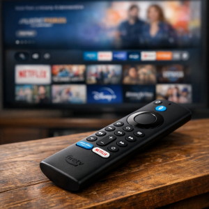 Fire TV remote used to enter FireTV best downloader codes