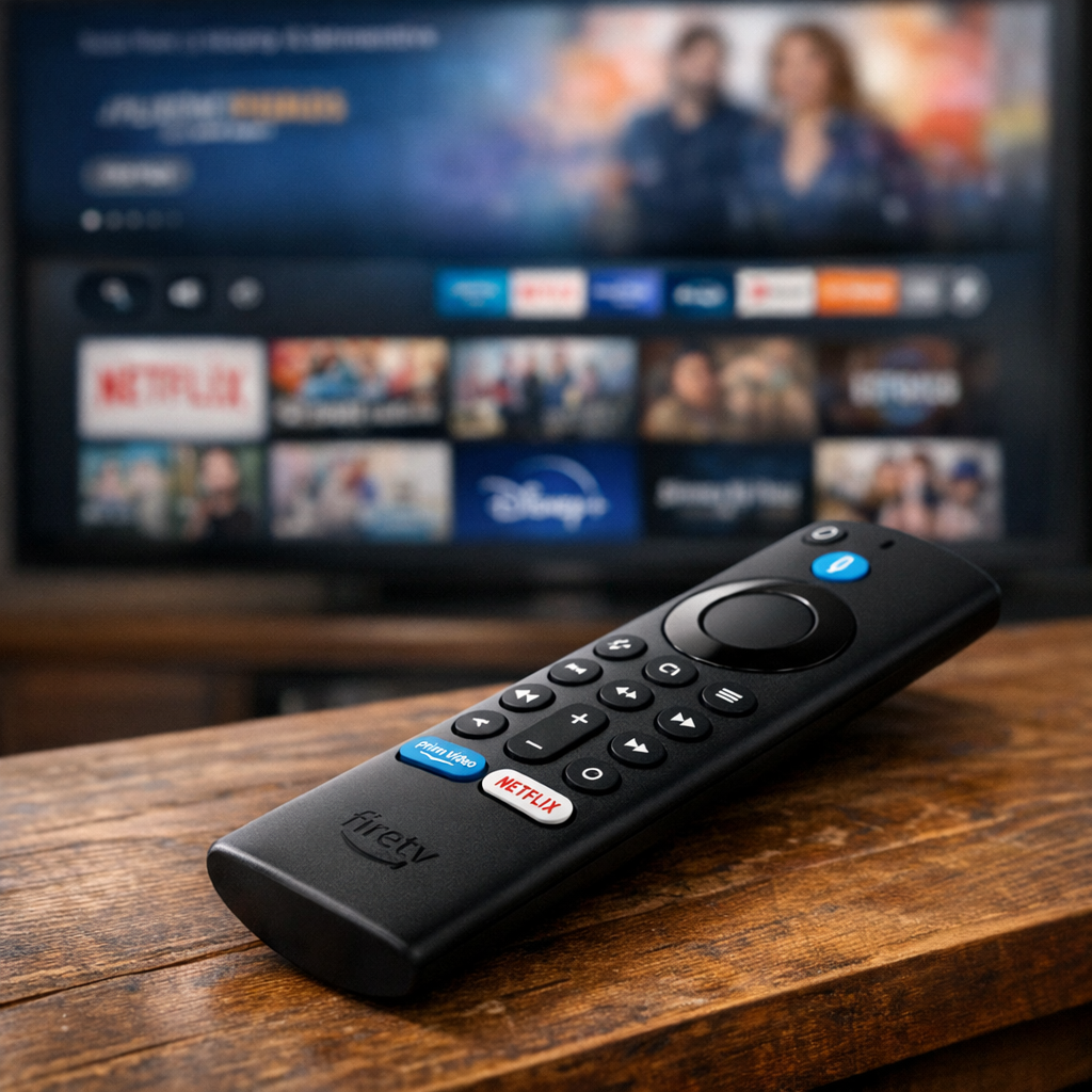 Fire TV remote used to enter FireTV best downloader codes