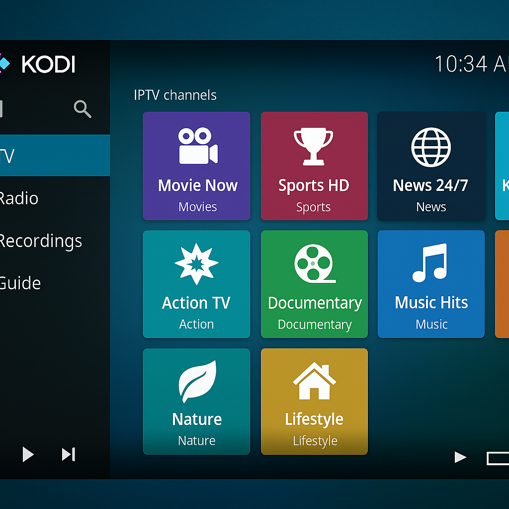 Kodi IPTV Simple Client interface